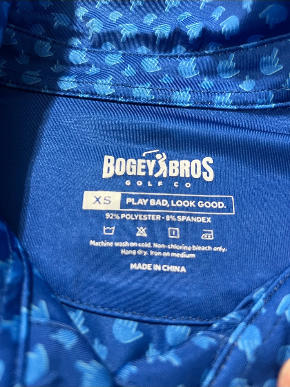 Bogey Bros Golf Polo Birdie Finger - Blue Jay - Picture 7 of 7
